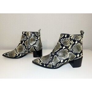 Everlane The Boss Boot Snake Print Ankle Pointy Toe‎ Booties Women's SIZE 8